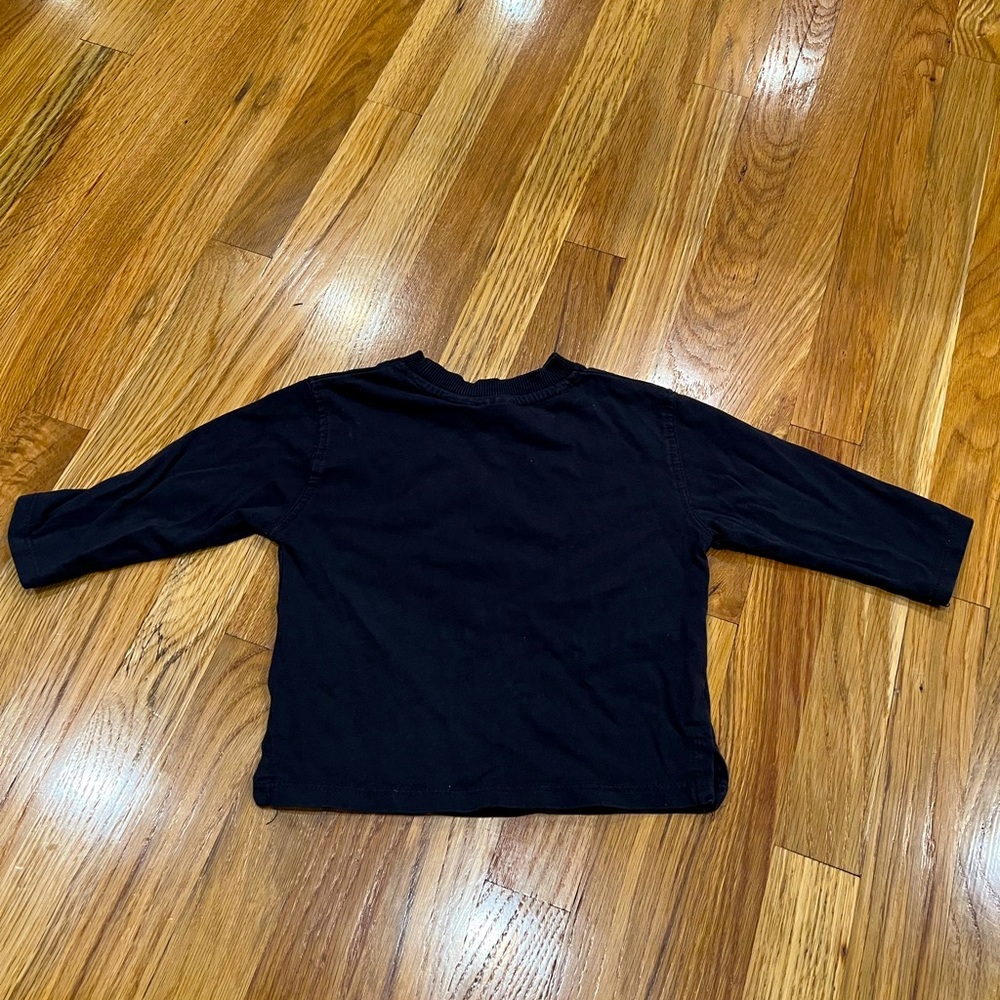 Zara baby black long sleeve pocket t-shirt 9-12 months